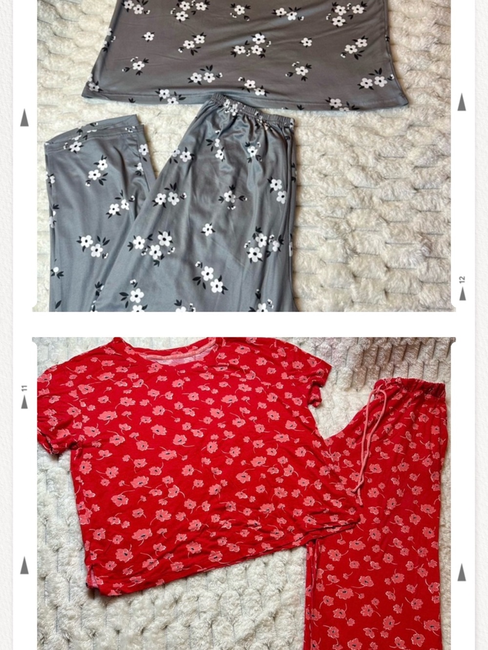 $8 Women’s Floral Pajama Set Bundle - Gray And Red